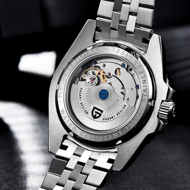 PAGANI DESIGN Men's Watches Automatic NH34 GMT New Stainless Steel Mechanical Waterproof Wrist Watch for Men Synthetic Sapphire Dial Glass PD1662