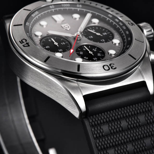 PAGANI DESIGN PD1705V2 Men's Quartz Watches Stainless Steel Waterproof 42mm Chronograph Sport Wrist Watch for Men