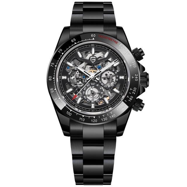 PAGANI DESIGN PD1777 Automatic Men's Watches 40mm full Stainless Steel Skeleton Mechanical Wrist Watch for Men