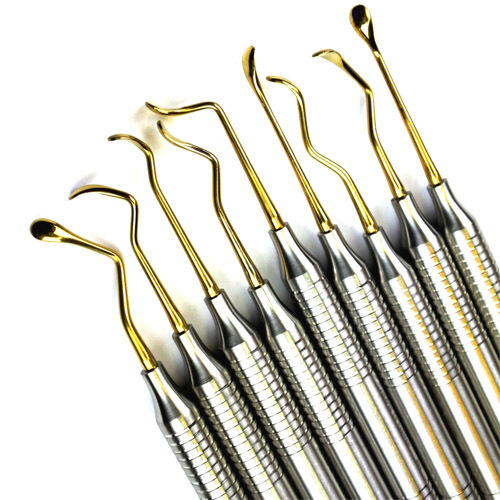 Sinus Lift Elevator Dental Implant Surgical Orthodontic Light Weight 9 Pcs /Set Gold-Plated