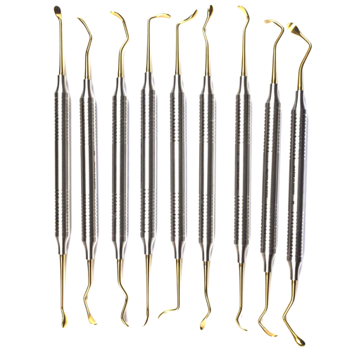 Sinus Lift Elevator Dental Implant Surgical Orthodontic Light Weight 9 Pcs /Set Gold-Plated