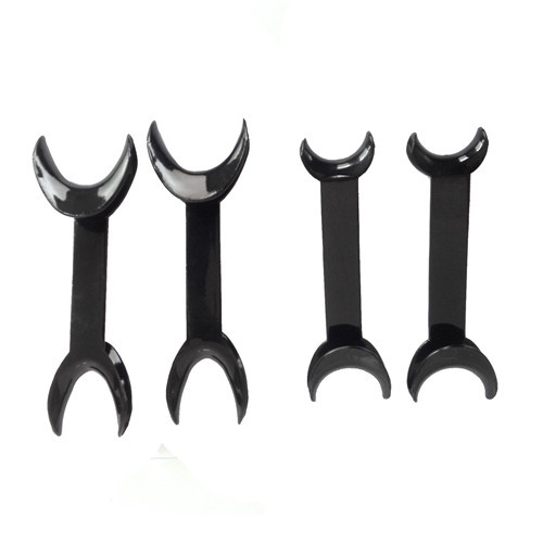 Dental Double-headed T-Shape Intraoral Cheek Lip Retractor Opener Black 2 Sizes