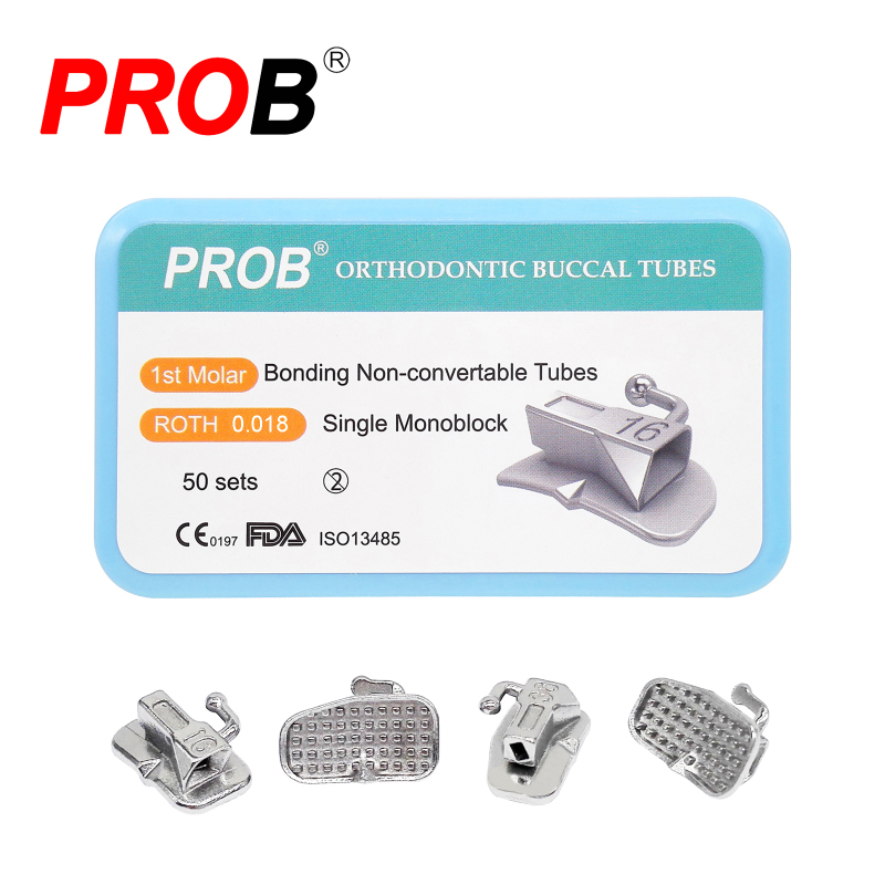 PROB Dental Orthodontic Buccal Tubes 1st 2nd Monoblock/Mesh Base Roth MBT 022/018