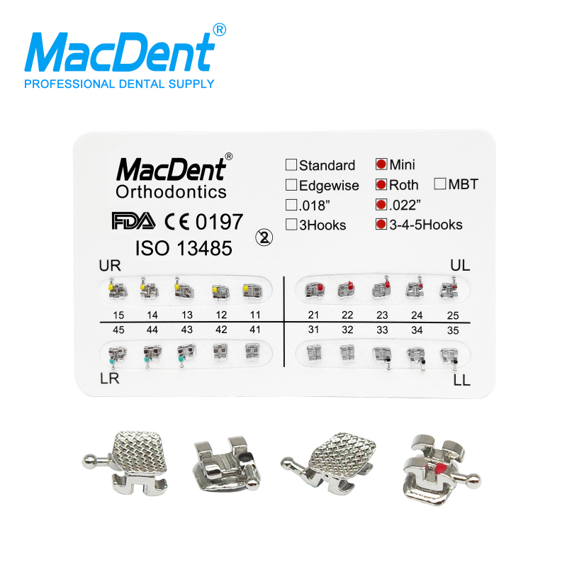 MacDent Dental Orthodontic Brackets Brace Mesh Base Metal FDA