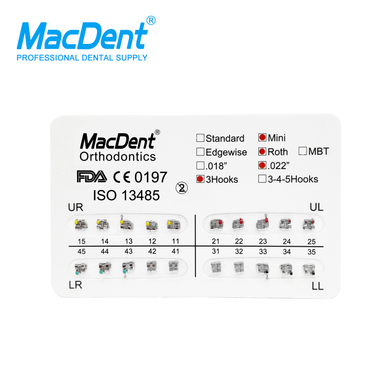 MacDent Dental Orthodontic Brackets Brace Mesh Base Metal FDA