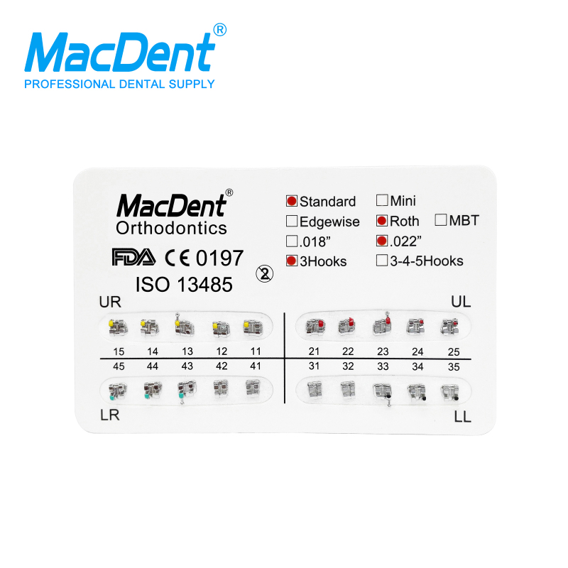MacDent Dental Orthodontic Brackets Brace Mesh Base Metal FDA