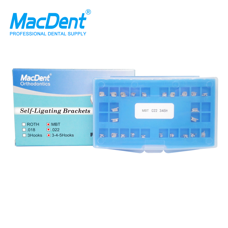 MacDent Dental Orthodontic Self-Ligating Metal Bracket Mini Roth/MBT.022 345 H