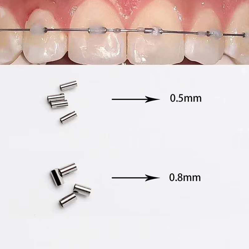 Dental Orthodontic Mini Stops tube Crimpable Hooks Bracket Stopper 0.5/0.8mm