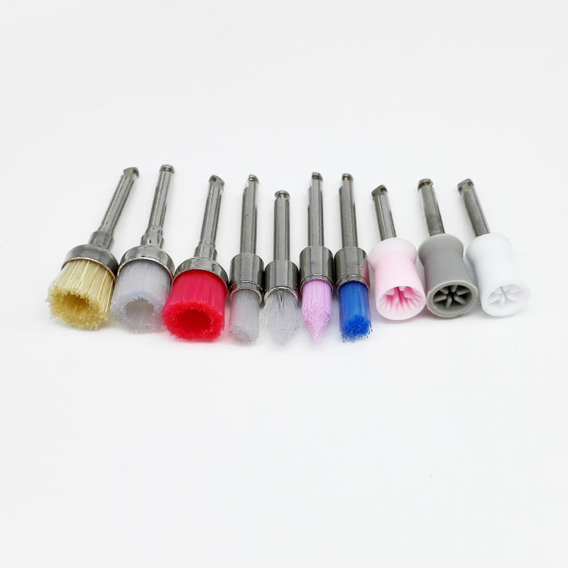 Dental Rubber Prophy Polisher Polishing Cup Brush Latch Mixed Type Color