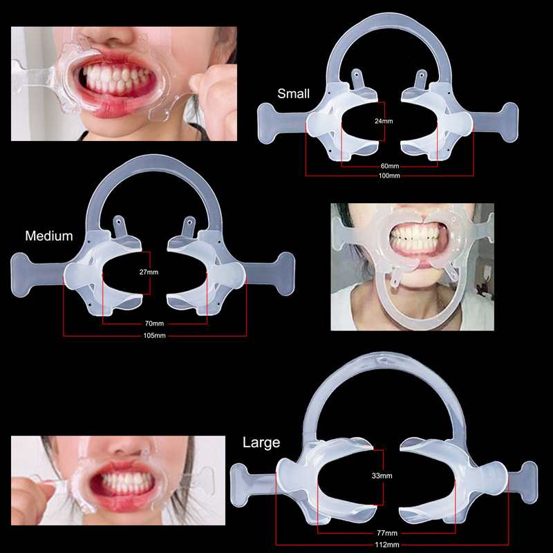 Dental Cheek Lip Retractor Expanders Mouth Opener Handle Wing C-Shape