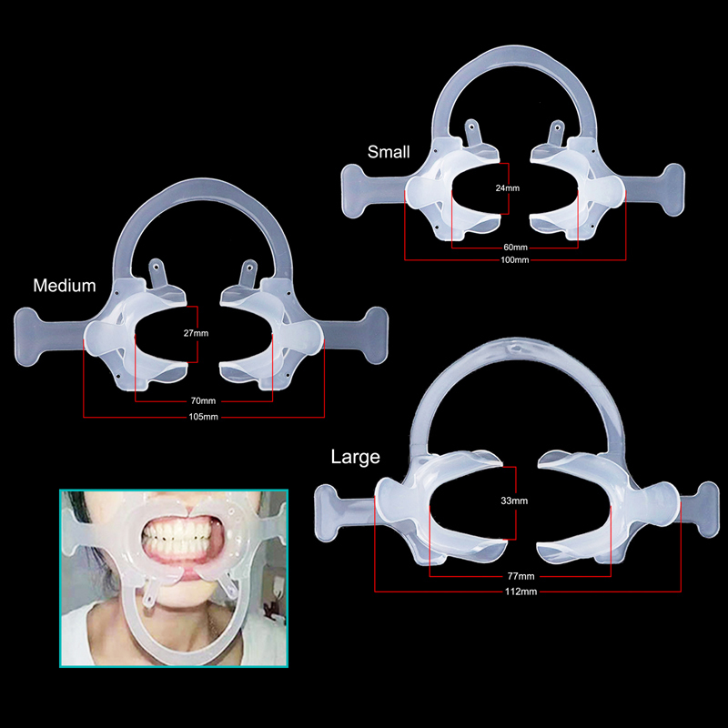 Dental Cheek Lip Retractor Expanders Mouth Opener Handle Wing C-Shape