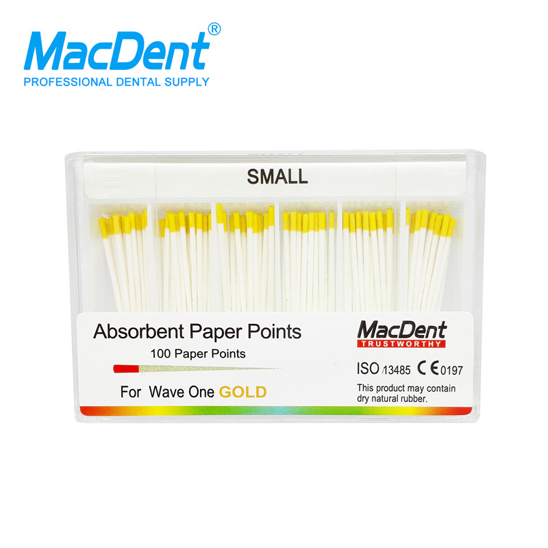 MacDent Dental Wave One Gold Absorbent Paper Points Tips Obturating Endodontic Root Canal Endo