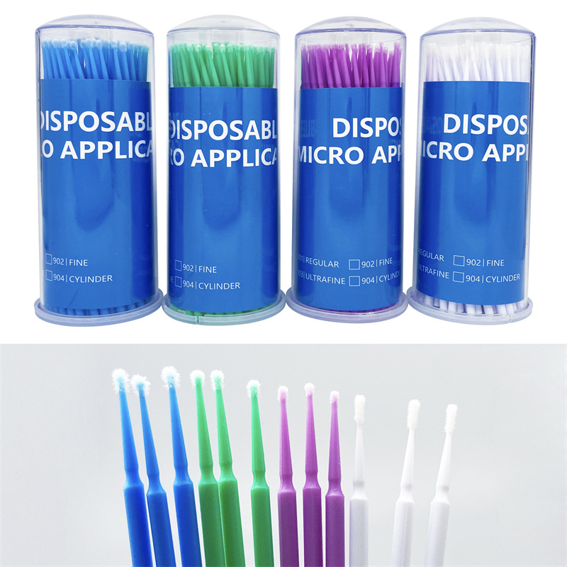 Disposable Micro Applicator Dental Use Bendable Brush 100pcs 4colors