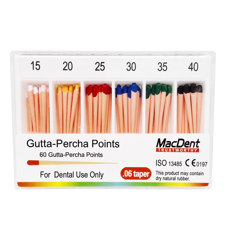 MacDent Dental Taper Dental Gutta Percha Points .04 / .06 (60pcs/pack)