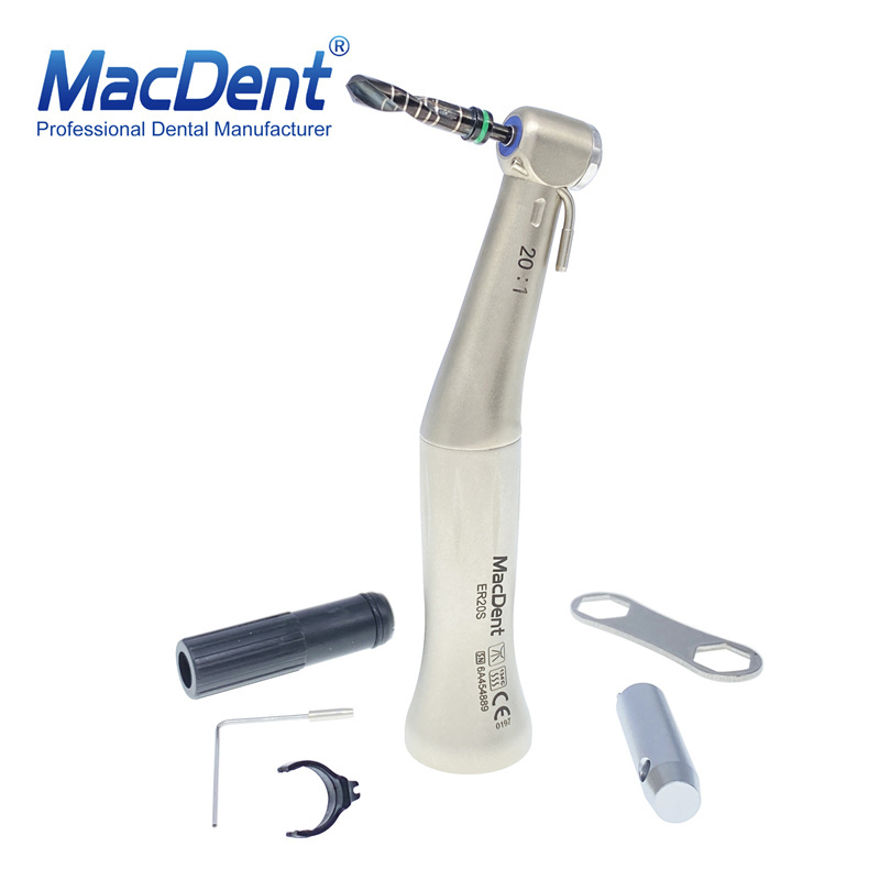 MacDent ER20S Dental Low Speed Contra Angle Reducing 20:1 Implant Handpiece E-Type NSK Style