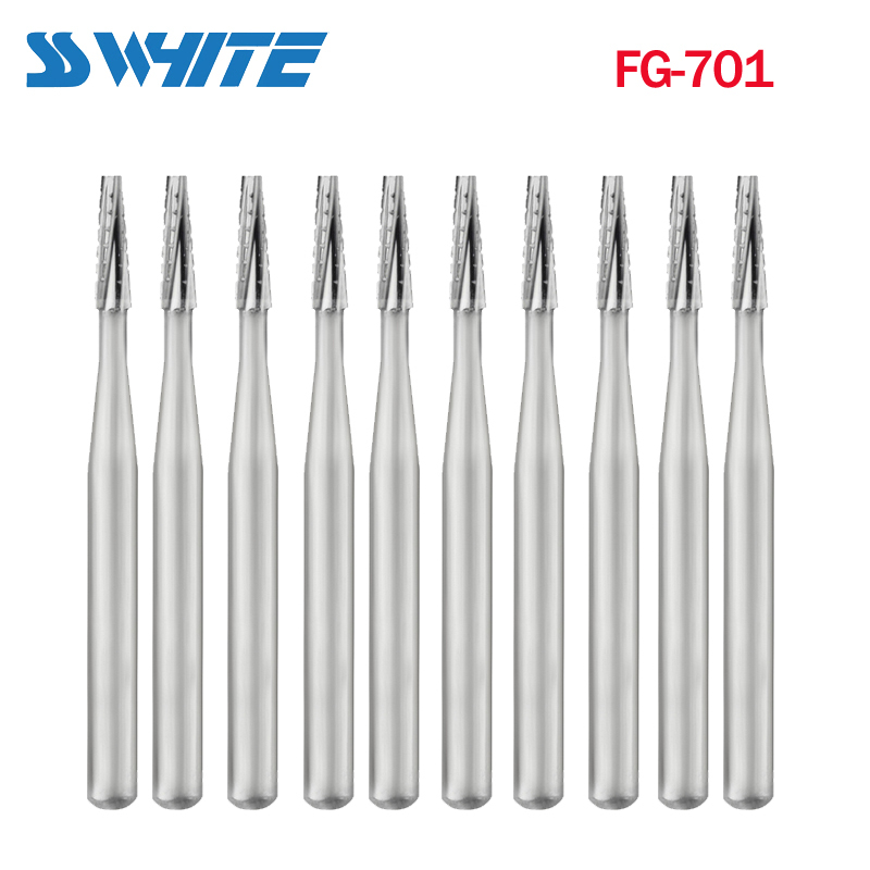 SS WHITE HP701/ FG330 / FG700 / FG701 / FG702 Carbide Burs For Dental Low / High Speed Handpiece 10Pcs/Pack