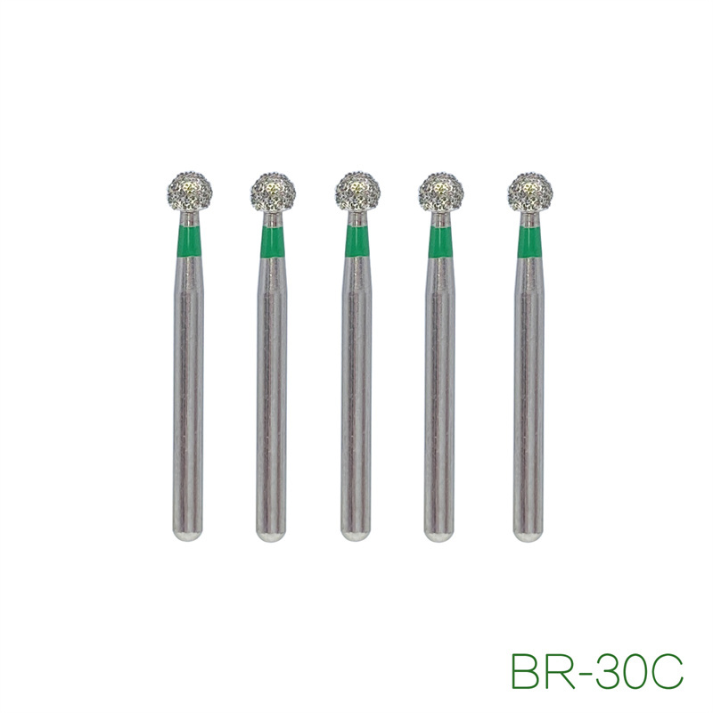 DMXDENT Diamond BR-30C Burs BR Ball Round Dental FG 1.6mm Bur For High Speed Handpiece