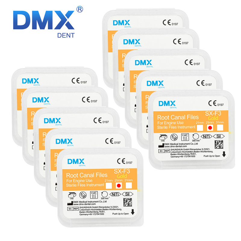 DMXDENT Dental Root Canal Gold Taper NITI Files Endodontic Rotary