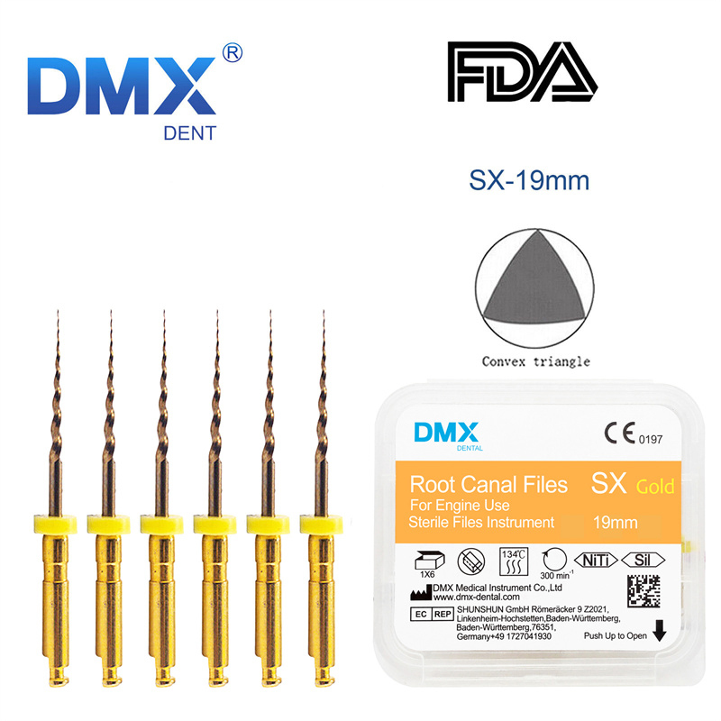 DMXDENT Dental Root Canal Gold Taper NITI Files Endodontic Rotary