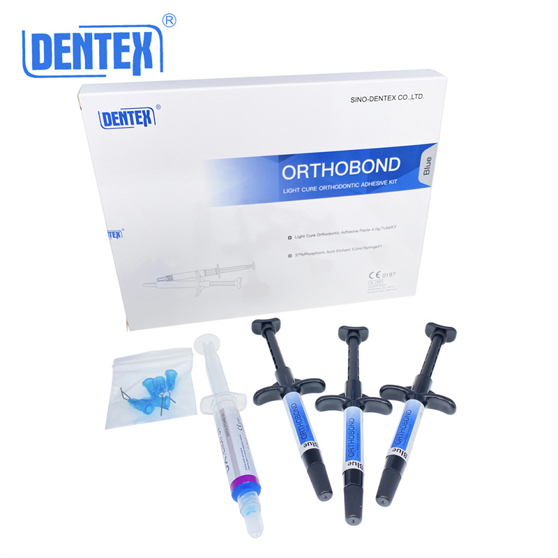 Dental Orthodontic Light Cure Adhesive Kit Bonding Acid Etchan Clear/Blue Dentex