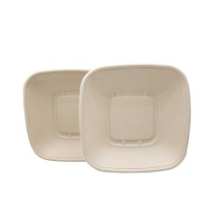 Bagasse Square Container 32oz With PET lid 1x300pcs