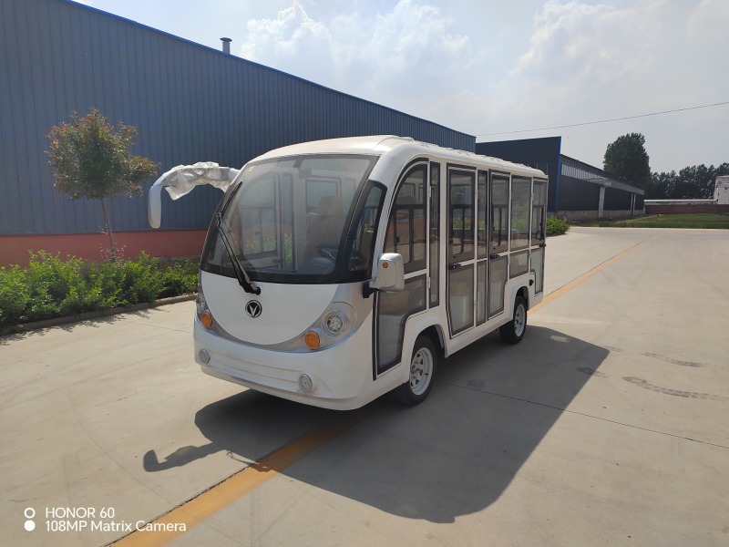 Luxury 11-Seater Electric Sightseeing Car with Full Glass Door/Sightseeing Shuttle Bus