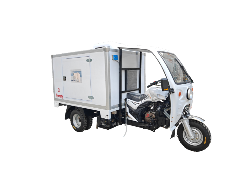 Three-Wheeled Ice Cream and Food Refrigerated Truck, Exterior Color Can Be Customized