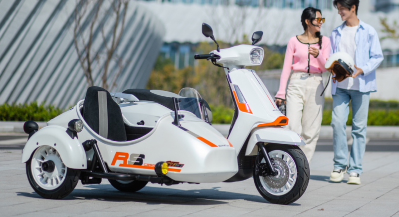 2025 New Style Stylish Small Two-Seater Tricycle Sidecar