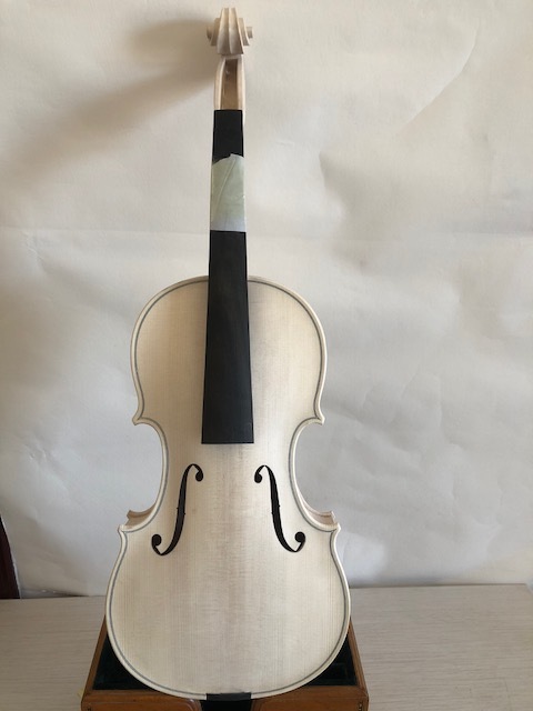 Top grade 4/4 Violin unvarnished in white solid flamed maple back old spruce top hand made