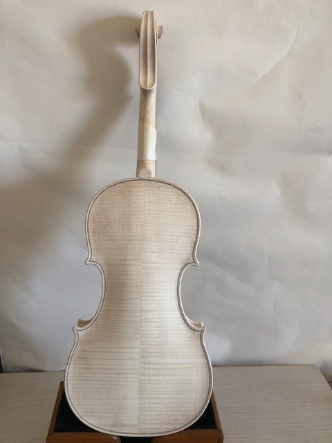 Top grade 4/4 Violin unvarnished in white solid flamed maple back old spruce top hand made