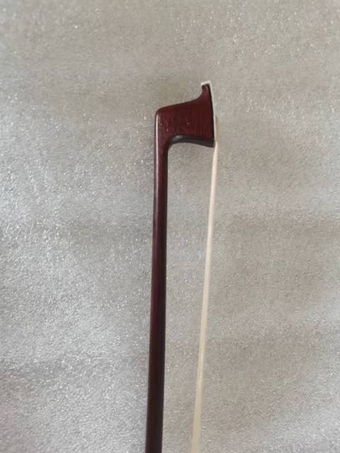 1PC  4/4 size Violin bow pernambuco ebony silver mounted hand made 60-62g