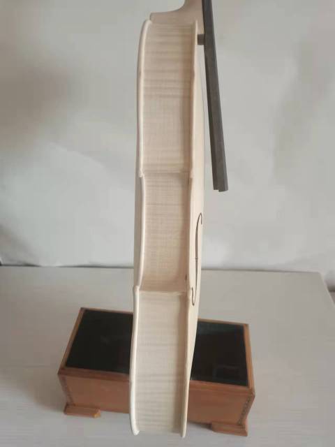 15'' Viola Stradi model unvarnished in white solid flamed maple back old spruce top hand made