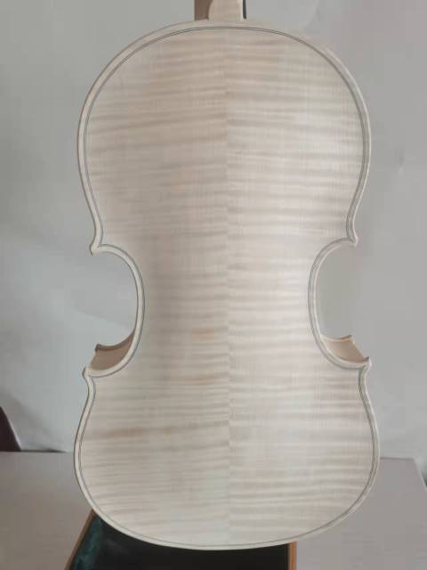 5 strings 16''  Viola unvarnished in white solid flamed maple back old spruce top hand made