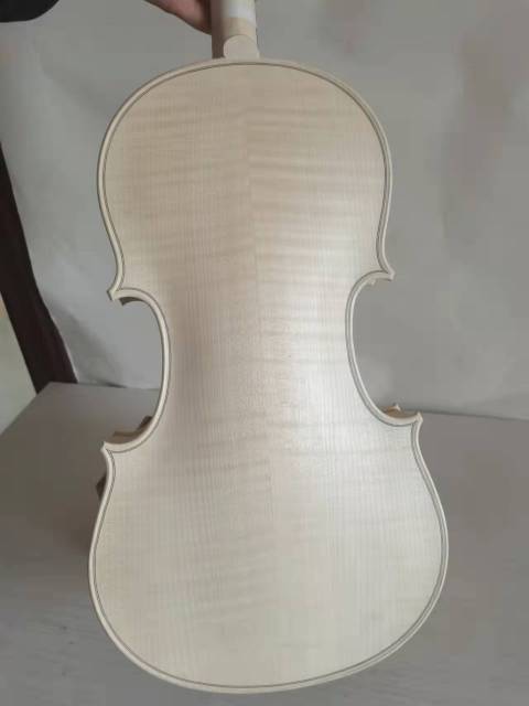 15.5'' Viola Stradi model unvarnished in white solid flamed maple back old spruce top hand made