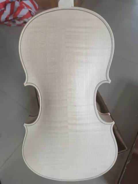 15.5'' Viola Stradi model unvarnished in white solid flamed maple back old spruce top hand made