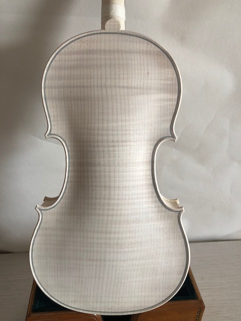 Master 4/4 Violin Guarneri model unvarnished in white 1PC solid flamed maple back old spruce top hand made