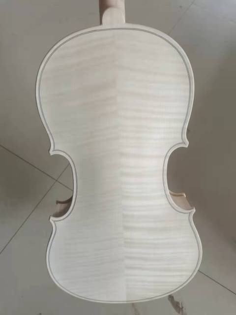 15'' Viola Stradi model unvarnished in white solid flamed maple back old spruce top hand made