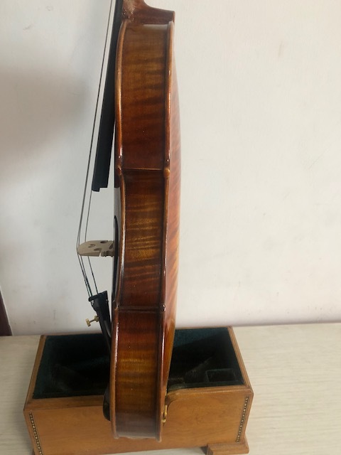 Master 4/4 Violin Maggini model flamed maple back spruce top The Statue hand carved K2196