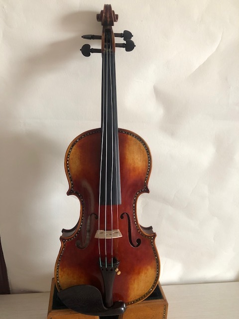 Master violin 4/4 Hellier model solid flamed maple back spruce top shell inlay all hand carved