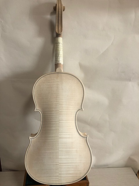 16'' Viola Stradi model unvarnished in white solid flamed maple back old spruce top hand made