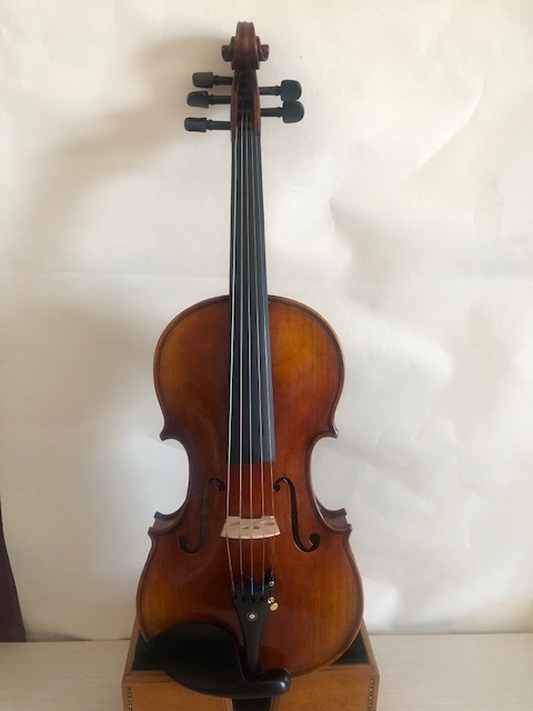 5 Strings  violin 4/4  size solid flamed maple back old spruce top hand carved
