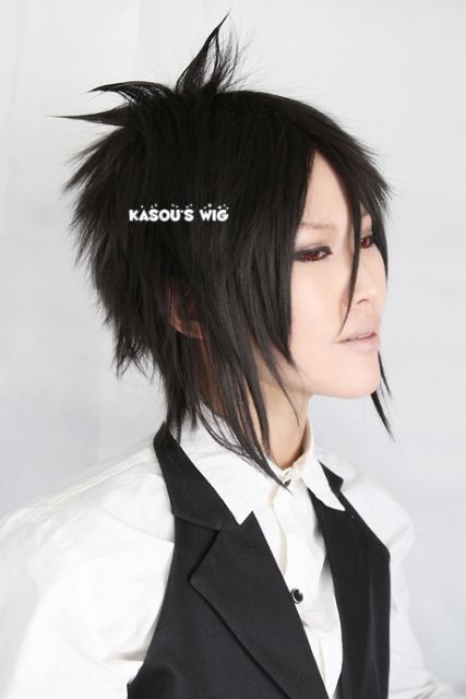 [BACK IN STOCK] Black Butler/ Kuroshitsuji Sebastian Michaelis black layered wig with spikes