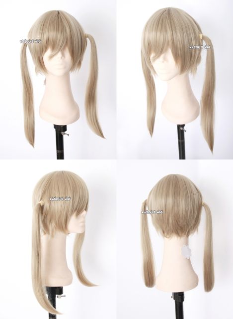 Soul Eater Maka Albarn 50cm long straight sand blonde twin tails cosplay wig ( KA016 )