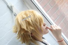 Legend of Zelda Link short blonde layers wig with bangs