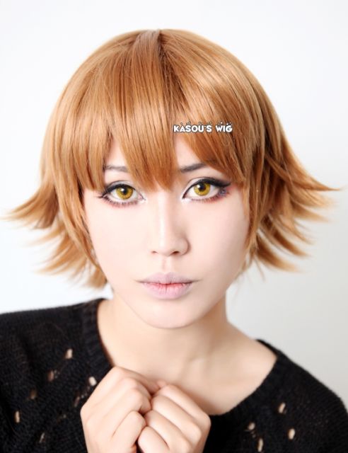 Danganronpa Chihiro Fujisaki short layers brown cosplay wig