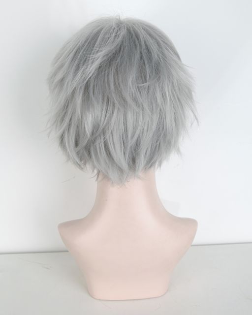 S-1 / KA003 >> Neon Genesis Evangelion EVA Nagisa Kaworu 31cm / 12.2" short light gray layered wig, easy to style