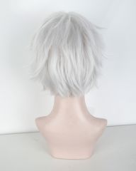 Jujutsu Kaisen Gojou Satoru S-1 / KA002 >> 31cm / 12.2" short silver white layered wig, easy to style,Hiperlon fiber ,