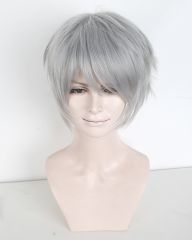 S-1 / KA003 >> EVA Kaworu 31cm / 12.2" short light gray layered wig, easy to style