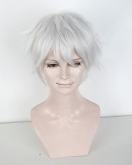 Jujutsu Kaisen Gojou Satoru S-1 / KA002 >> 31cm / 12.2" short silver white layered wig, easy to style,Hiperlon fiber ,