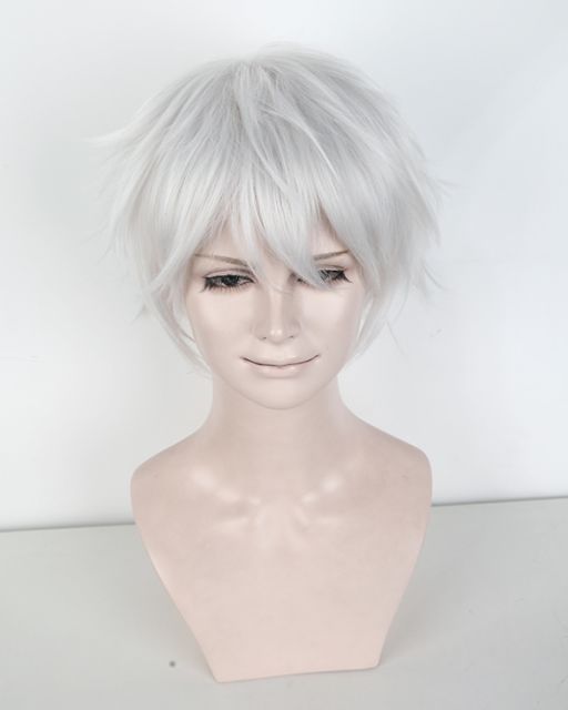 Jujutsu Kaisen Gojou Satoru S-1 / KA002 >> 31cm / 12.2" short silver white layered wig, easy to style,Hiperlon fiber ,